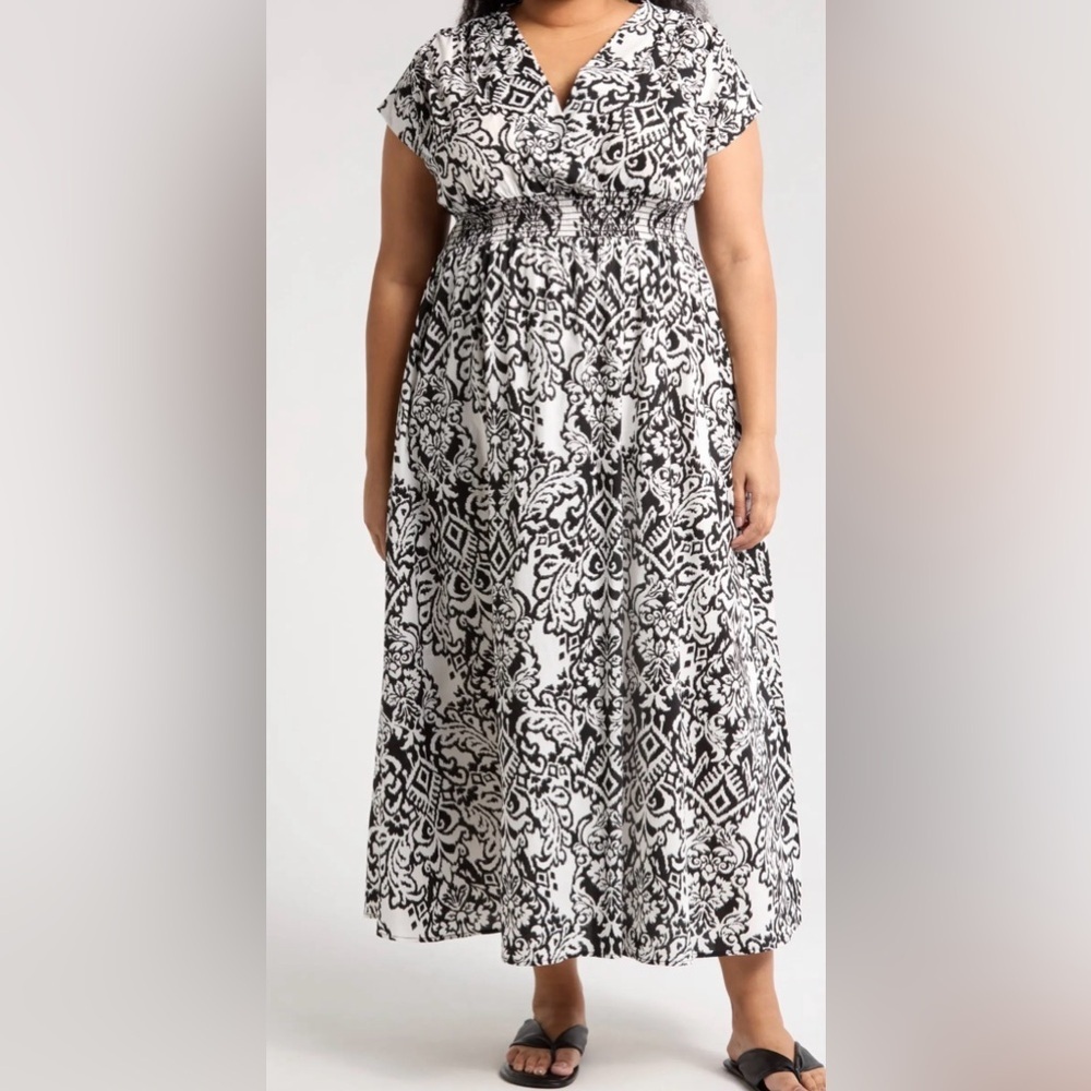 Renee C. Shirted A-Line Maxi Dress